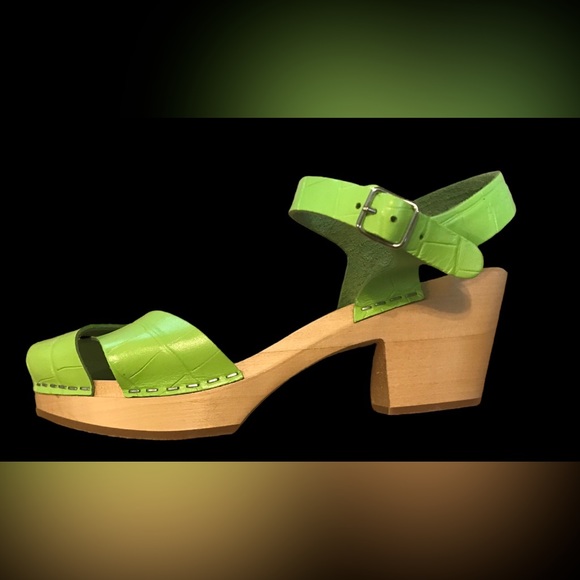 Swedish Hasbeens Shoes - Swedish Hasbeens Green Sandals Size 38